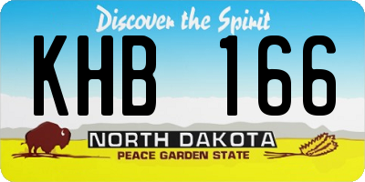 ND license plate KHB166