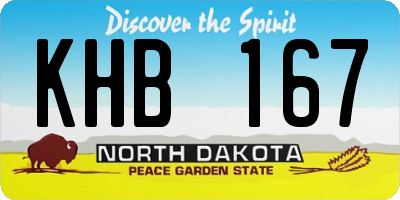 ND license plate KHB167