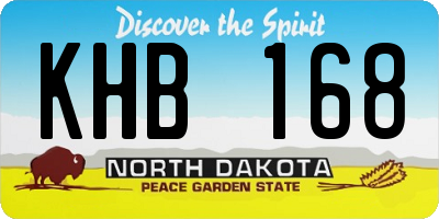 ND license plate KHB168
