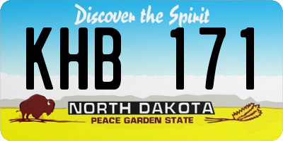 ND license plate KHB171