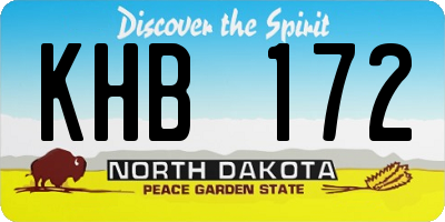 ND license plate KHB172