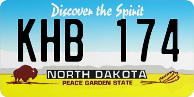 ND license plate KHB174