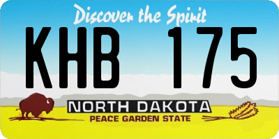 ND license plate KHB175