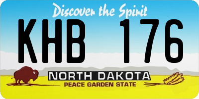 ND license plate KHB176