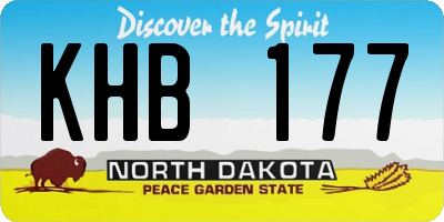 ND license plate KHB177