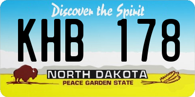 ND license plate KHB178