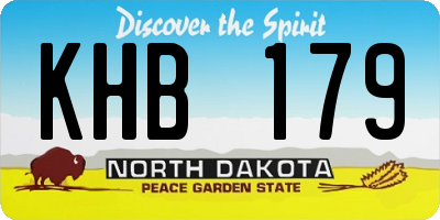 ND license plate KHB179