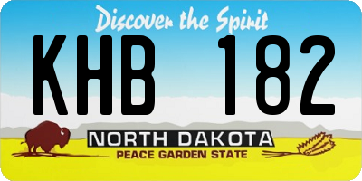 ND license plate KHB182