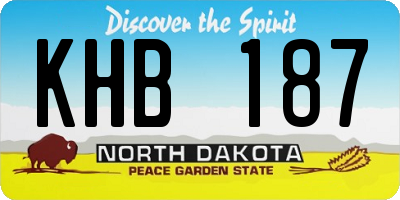 ND license plate KHB187