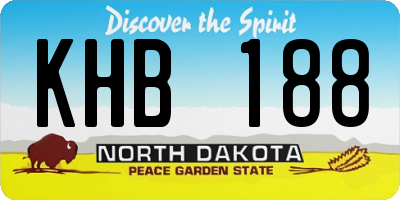 ND license plate KHB188