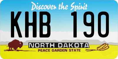 ND license plate KHB190