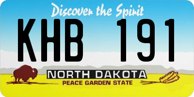 ND license plate KHB191