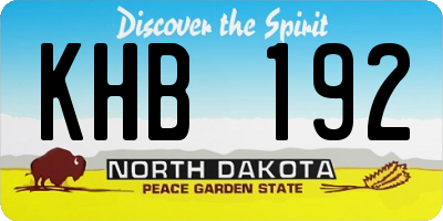 ND license plate KHB192