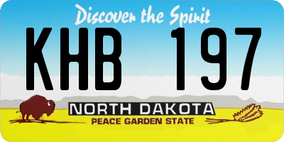 ND license plate KHB197