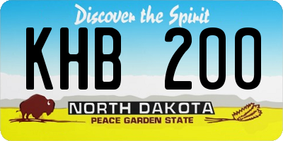 ND license plate KHB200