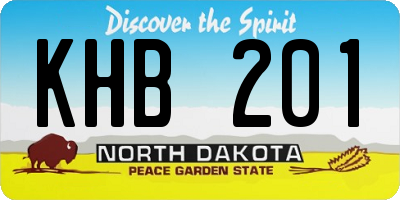 ND license plate KHB201