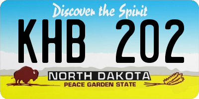 ND license plate KHB202