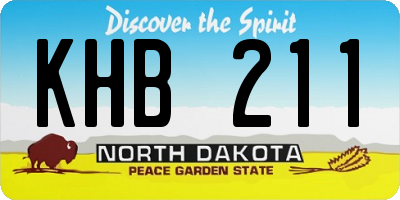 ND license plate KHB211