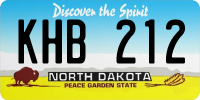 ND license plate KHB212