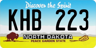 ND license plate KHB223