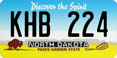 ND license plate KHB224