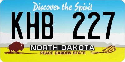 ND license plate KHB227