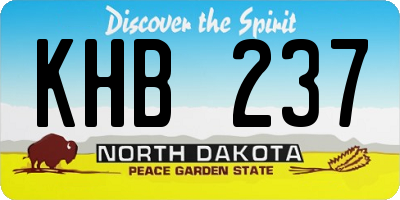ND license plate KHB237
