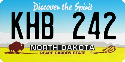 ND license plate KHB242