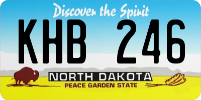 ND license plate KHB246