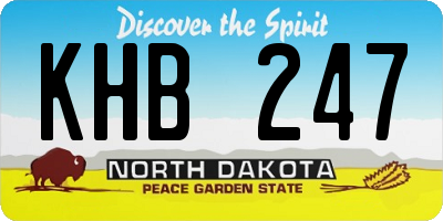 ND license plate KHB247