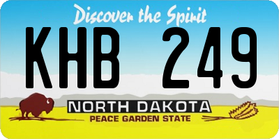 ND license plate KHB249