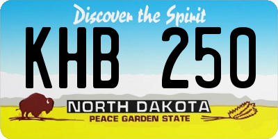 ND license plate KHB250