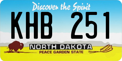 ND license plate KHB251