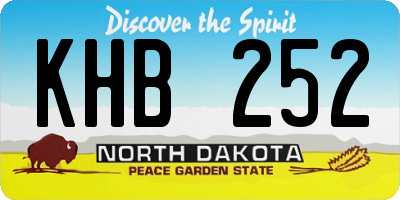 ND license plate KHB252