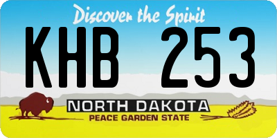 ND license plate KHB253