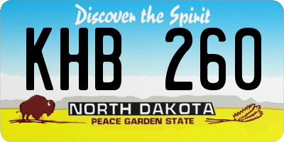 ND license plate KHB260
