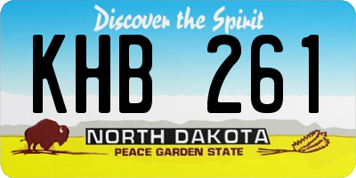 ND license plate KHB261