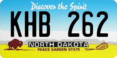 ND license plate KHB262
