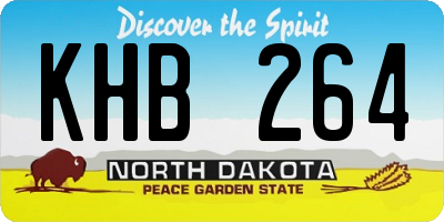ND license plate KHB264