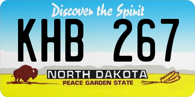 ND license plate KHB267