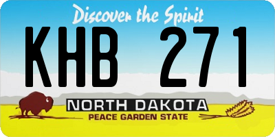 ND license plate KHB271