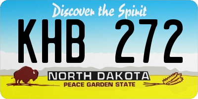 ND license plate KHB272