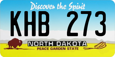 ND license plate KHB273