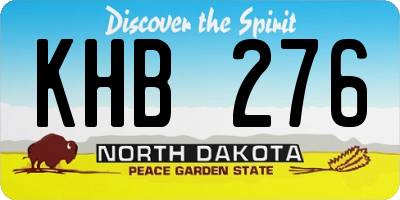 ND license plate KHB276