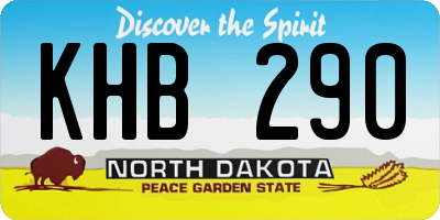 ND license plate KHB290