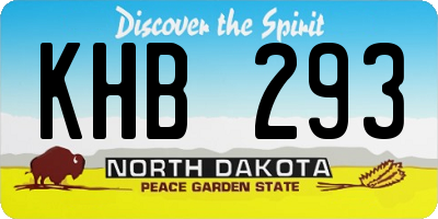 ND license plate KHB293