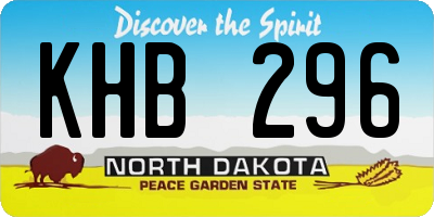 ND license plate KHB296