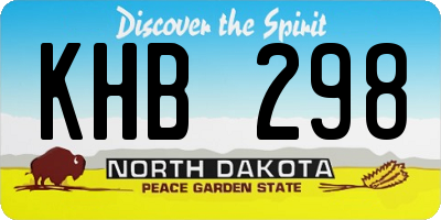 ND license plate KHB298