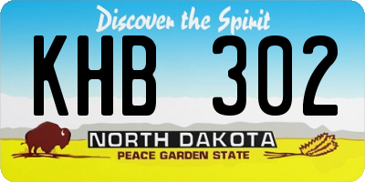 ND license plate KHB302