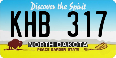 ND license plate KHB317